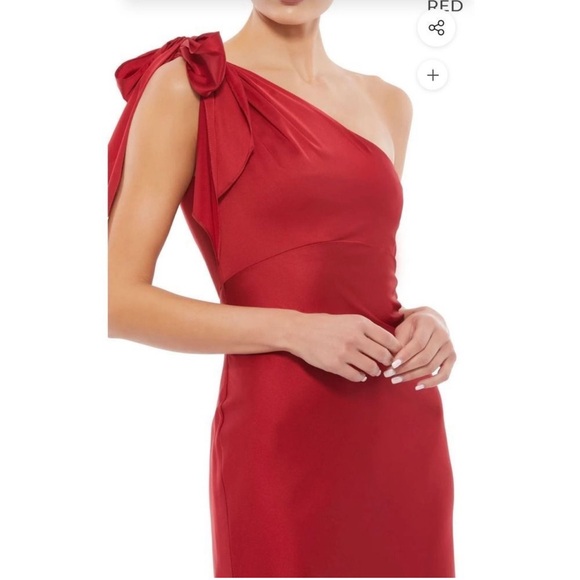 NWT IEENA MAC DUGGAL SATIN ONE
SHOULDER MIDI DRESS SZ 12 - Picture 2 of 6